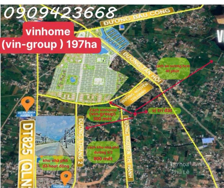 BÁN NHANH LÔ ĐẤT SIÊU TIỀM NĂNG – SÁT VINHOMES 197HA ĐỨC HÒA, LONG AN – GIÁ CHỈ 1,95 TỶ