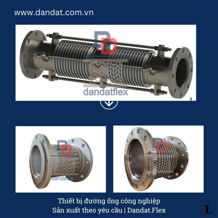 Khớp nối chống rung, khớp nối giãn nở inox, ống mềm inox, khớp co giãn nhiệt inox, khop noi mem inox
