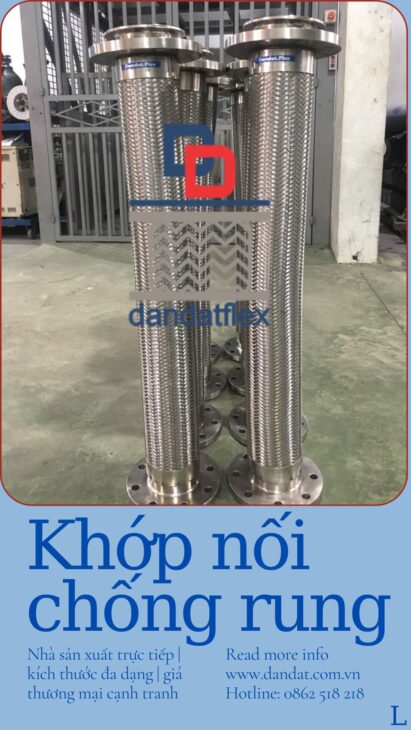 Khớp Nối Mềm Inox PN16, Khớp Nối Mềm Inox 304, Khớp Nối Mềm Bọc Lưới Inox, khop noi mem inox