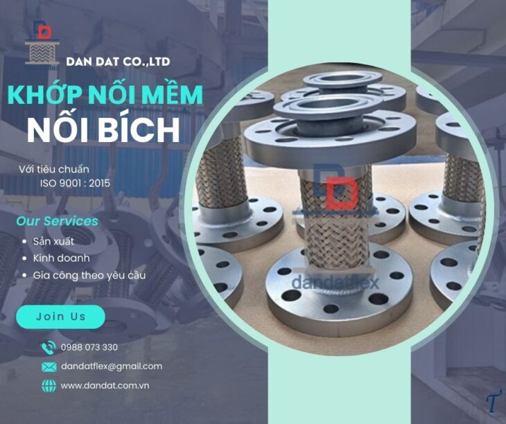 Khớp nối mềm dẫn xăng dầu, khớp nối mềm nối bích chịu nhiệt, khớp nối mềm rắc co ren, khopnoimem