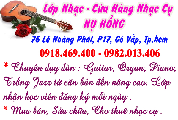 Khóa học đàn guitar mùa hè 2025 tại gò vấp, Lớp Nhạc Nụ Hồng Tphcm