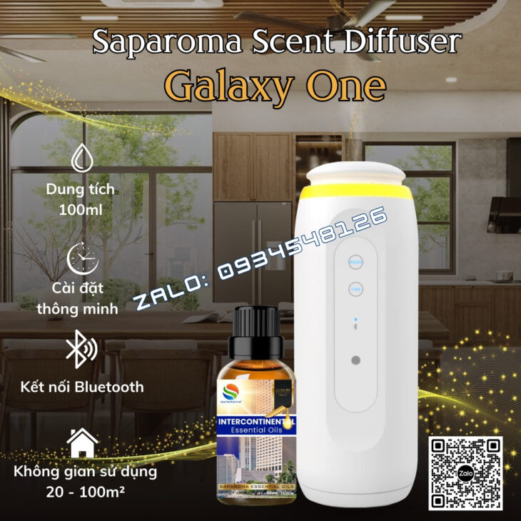 MÁY KHUẾCH TÁN TINH DẦU SAPAROMA – GALAXY ONE 100ml, HỖ TRỢ KHỬ MÙI, THƠM PHÒNG, NHÀ HÀNG, KHÁCH SẠ