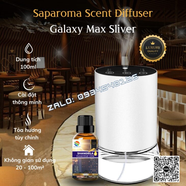 MÁY KHUẾCH TÁN TINH DẦU SAPAROMA – GALAXY MAX 100ml, HỖ TRỢ KHỬ MÙI, THƠM PHÒNG, NHÀ HÀNG, KHÁCH SẠN