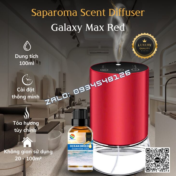 MÁY KHUẾCH TÁN TINH DẦU SAPAROMA – GALAXY MAX 100ml, HỖ TRỢ KHỬ MÙI, THƠM PHÒNG, NHÀ HÀNG, KHÁCH SẠN