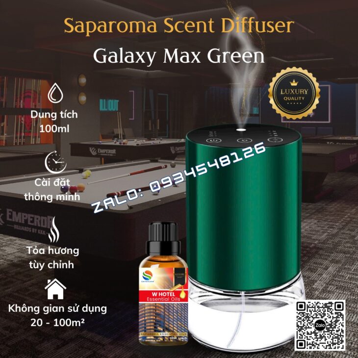MÁY KHUẾCH TÁN TINH DẦU SAPAROMA – GALAXY MAX 100ml, HỖ TRỢ KHỬ MÙI, THƠM PHÒNG, NHÀ HÀNG, KHÁCH SẠN
