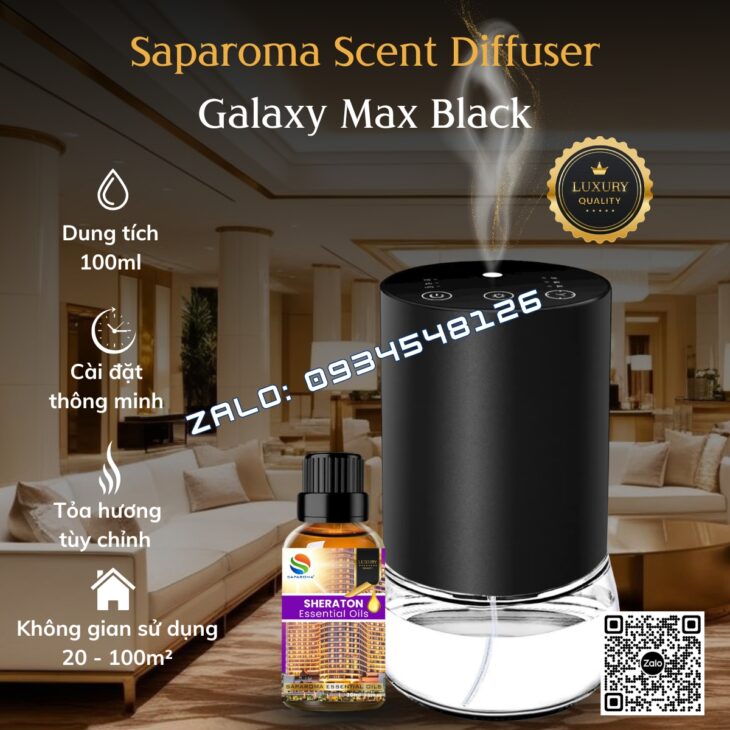 MÁY KHUẾCH TÁN TINH DẦU SAPAROMA – GALAXY MAX 100ml, HỖ TRỢ KHỬ MÙI, THƠM PHÒNG, NHÀ HÀNG, KHÁCH SẠN