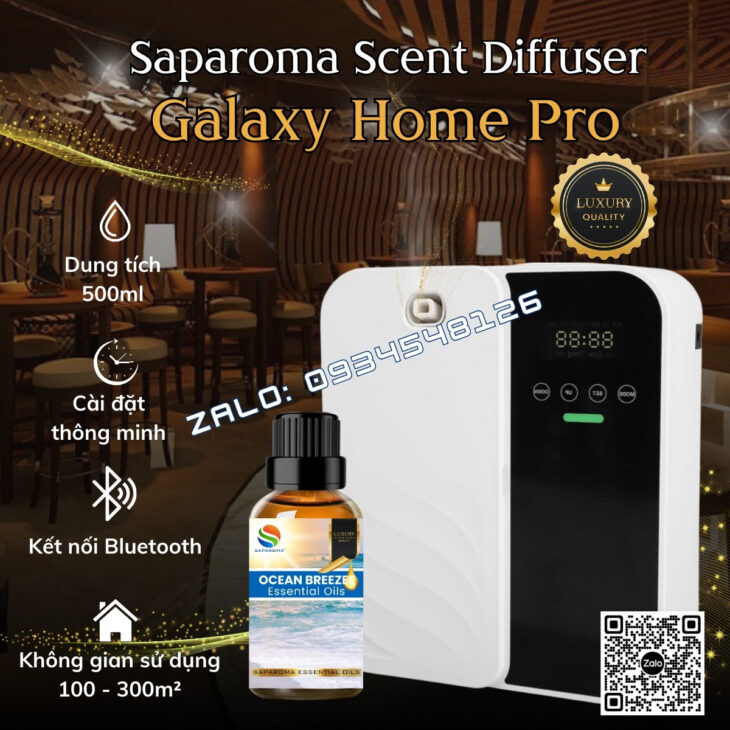 MÁY KHUẾCH TÁN TINH DẦU SAPAROMA – HOME PRO 500ml, HỖ TRỢ KHỬ MÙI, THƠM PHÒNG, NHÀ HÀNG, KHÁCH SẠN
