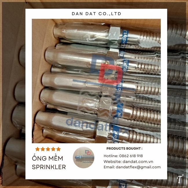 Dây mềm nối đầu phun sprinkler, ống mềm sprinkler PCCC, ống mềm cho đầu phun chữa cháy