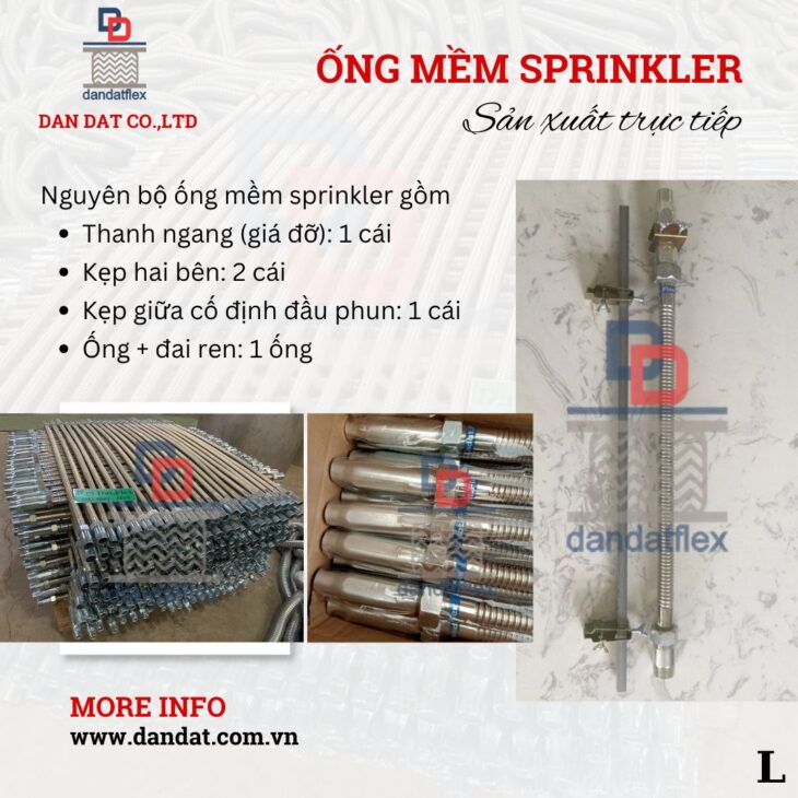 Khớp nối mềm cho đầu phun Sprinkler, ống ruột gà, dây cấp nước, ống bê tông,dây đồng bện, khopnoimem