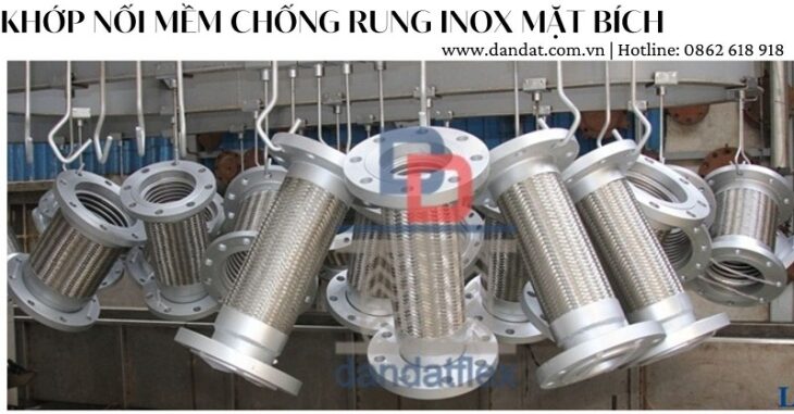Khớp nối mềm chống rung mặt bích, khopnoimem, ống mềm inox chịu nhiệt, khớp chống rung inox