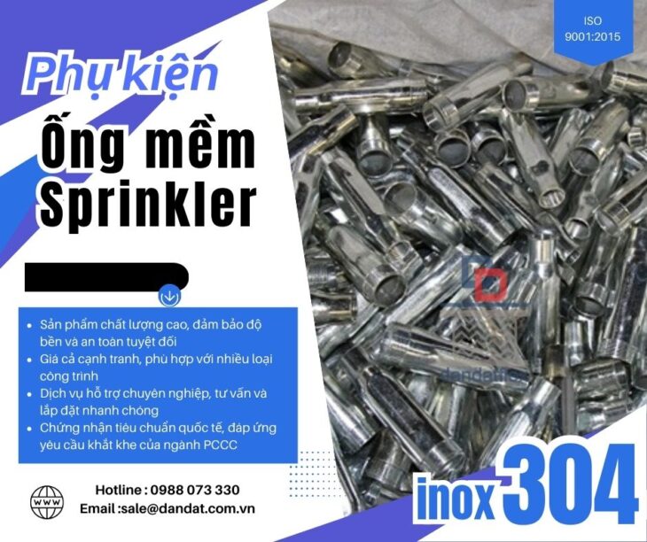 Ống mềm inox chữa cháy, ống nối mềm PCCC, dây mềm kết nối đầu phun sprinkler, ống mềm sprinkler PCCC