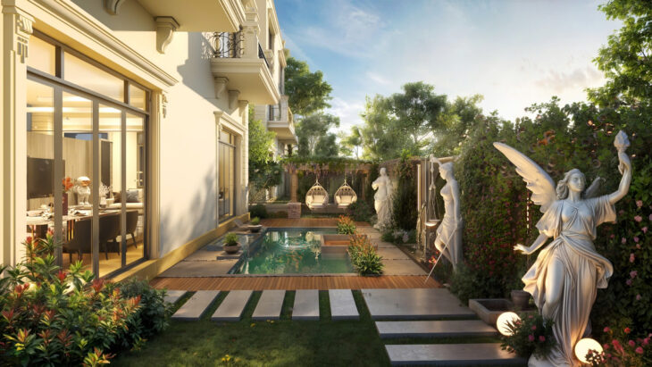Biệt thự Song Lập 228m giá 44 tỷ, xây thô hoàn thiện mặt ngoài Vinhomes Đan Phượng