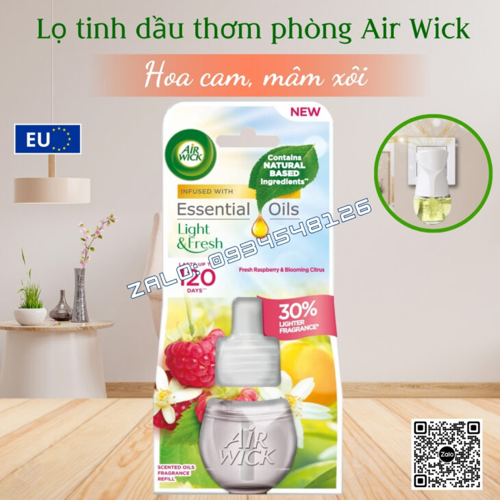 LỌ TINH DẦU THIÊN NHIÊN CAO CẤP AIR WICK 19ML, THƠM PHÒNG, HỖ TRỢ KHỬ MÙI, NHẬP KHẨU CHÍNH HÃNG
