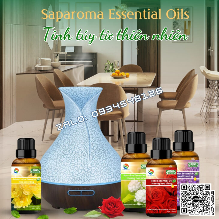 TINH DẦU THIÊN NHIÊN NGUYÊN CHẤT SAPAROMA 50ML, THƠM PHÒNG, HỖ TRỢ KHỬ MÙI, XUA ĐUỔI MUỖI, CÔN TRÙNG