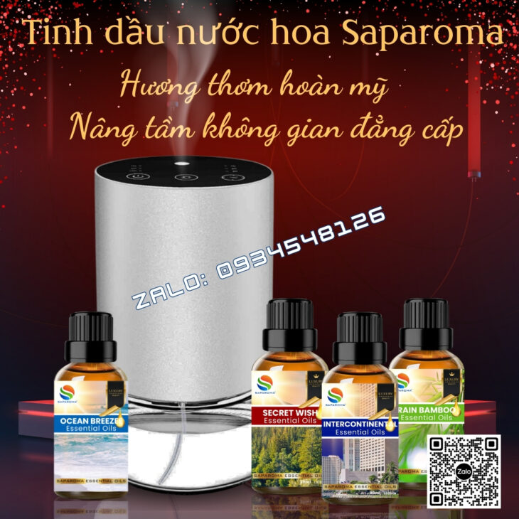 TINH DẦU NƯỚC HOA CAO CẤP SAPAROMA 30ML, HỖ TRỢ KHỬ MÙI, XÔNG THƠM PHÒNG, SPA, NHÀ HÀNG, KHÁCH SẠN
