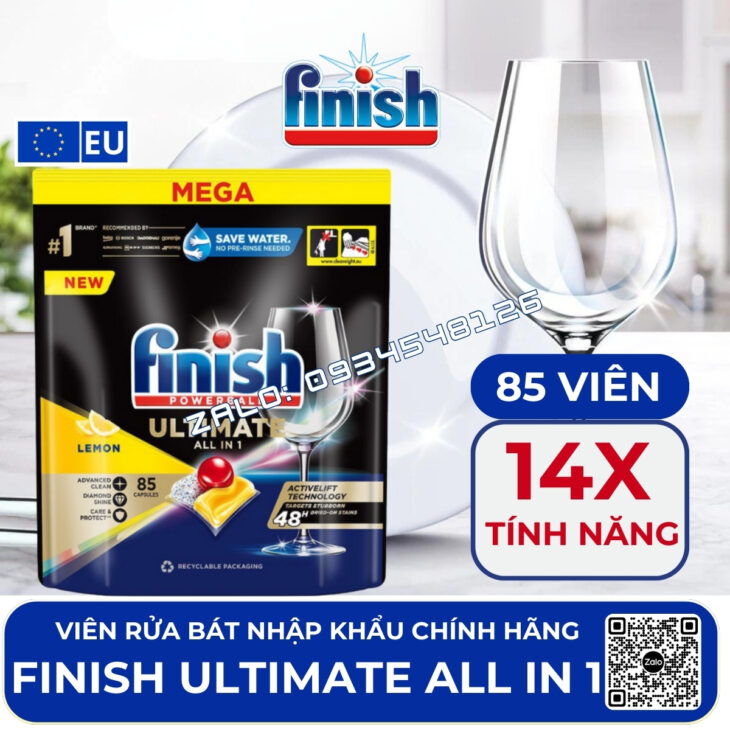 VIÊN RỬA BÁT FINISH NHẬP KHẨU CHÂU ÂU – GIẢI PHÁP HOÀN HẢO CHO BÁT ĐĨA SẠCH BONG, SÁNG BÓNG