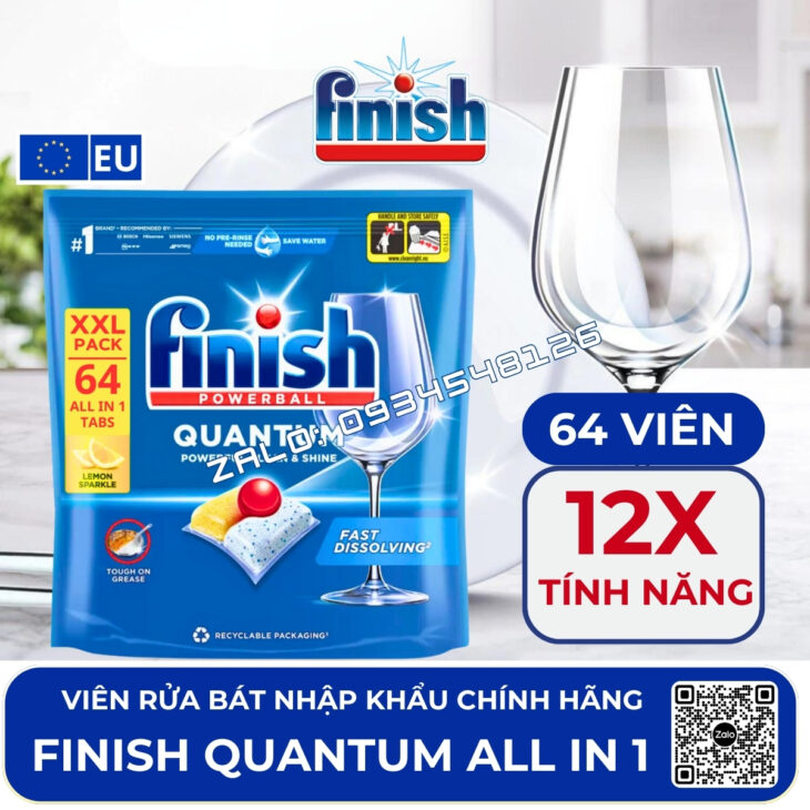 VIÊN RỬA BÁT FINISH NHẬP KHẨU CHÂU ÂU – GIẢI PHÁP HOÀN HẢO CHO BÁT ĐĨA SẠCH BONG, SÁNG BÓNG