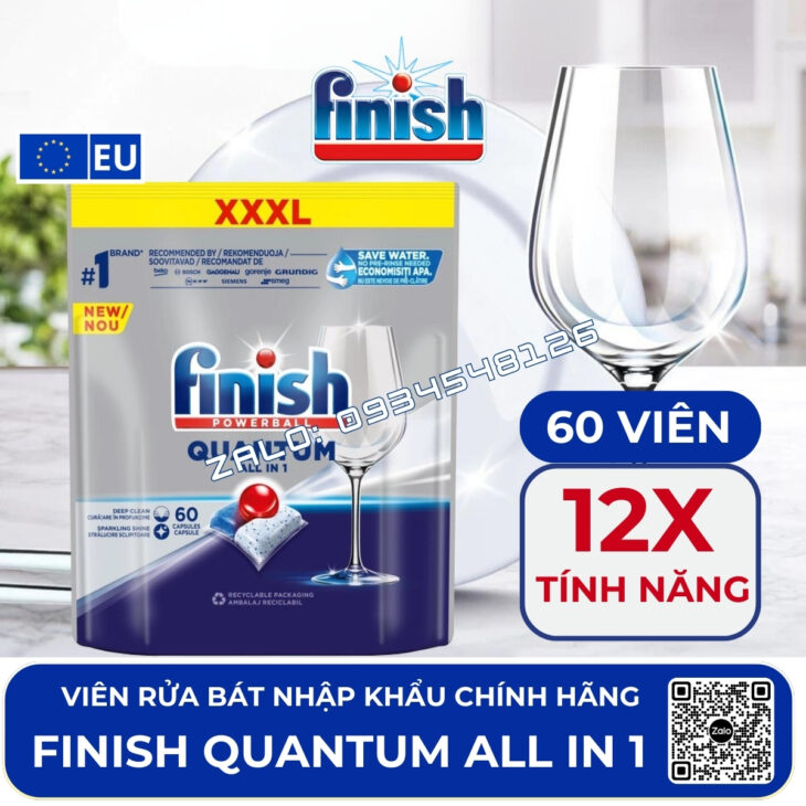 VIÊN RỬA BÁT FINISH NHẬP KHẨU CHÂU ÂU – GIẢI PHÁP HOÀN HẢO CHO BÁT ĐĨA SẠCH BONG, SÁNG BÓNG