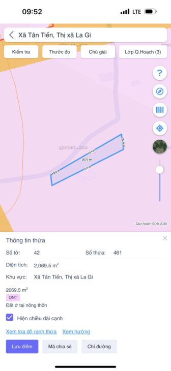 Đất Biển LaGi 1069m2 Tân Tiến, thị xã LaGi gần Biển Tam Tân giá ngộp