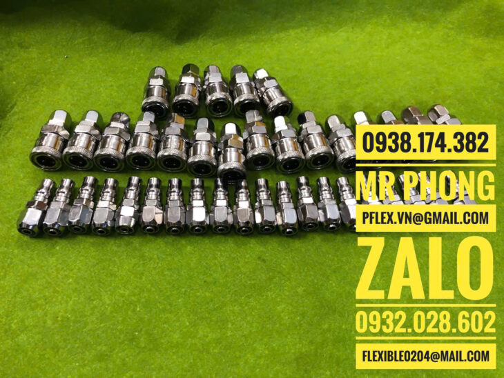 Đầu nối nhanh khí nén inox 304-Đầu nối nhanh khí nén SP-PP/SH-PH/SM-PM/SF- Khớp nối nhanh khí nén