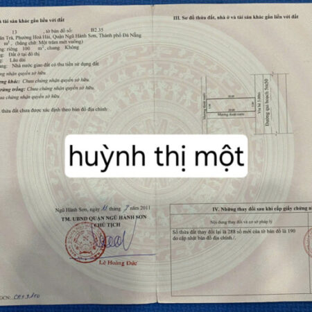 Bán cặp đất Võ Văn Đồng khu biển Tân Trà – Diện tích 200m2m2, ngang 10m