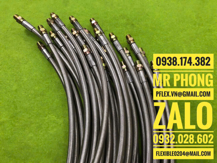 Ống Nhựa Chịu Nhiệt Ptfe Bện Inox 304- Ống Nhựa Mềm Dẫn Hóa Chất Ptfe