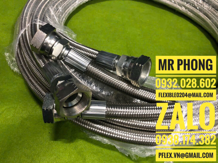 Ống Nhựa Chịu Nhiệt Ptfe Bện Inox 304- Ống Nhựa Mềm Dẫn Hóa Chất Ptfe