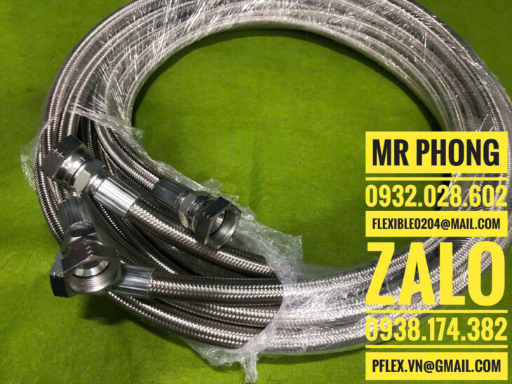 Ống Nhựa Chịu Nhiệt Ptfe Bện Inox 304- Ống Nhựa Mềm Dẫn Hóa Chất Ptfe