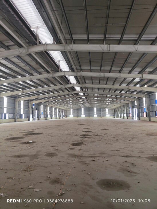 CHO THUÊ NHÀ XƯỞNG DIỆN TÍCH 5000 M2 TẠI BẮC NINH