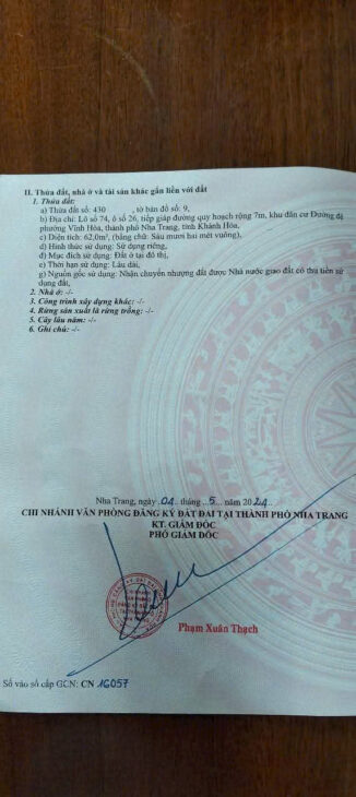 * MÌNH CẦN BÁN ĐẤT TẶNG NHÀ CẤP 4 Ở KHU TĐC HÒN XỆN-P.VĨNH HÒA-TP NHA TRANG-KHÁNH HÒA