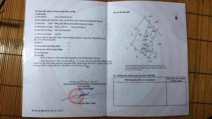 CHÍNH CHỦ CẦN BÁN MẢNH ĐẤT TẠI CỰ KHÊ – THANH OAI – HÀ NỘI