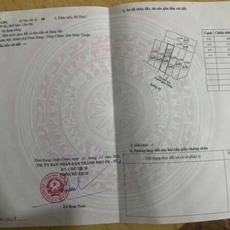 Bán Đất Tái Định Cư Phước Mỹ – A26 – 70m2- Hướng Nam – đường 20 mét