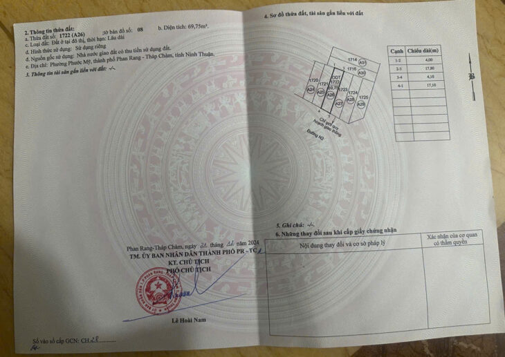 Bán Đất Tái Định Cư Phước Mỹ – A26 – 70m2- Hướng Nam – đường 20 mét