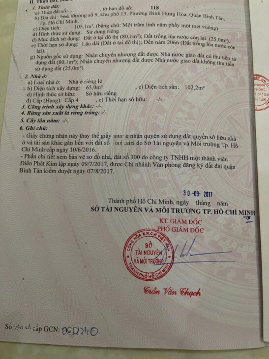 BÁN NHÀ MẶT TIỀN ĐƯỜNG SỐ 9 – BHH – 102m2 – Giá chỉ 5,95 tỷ