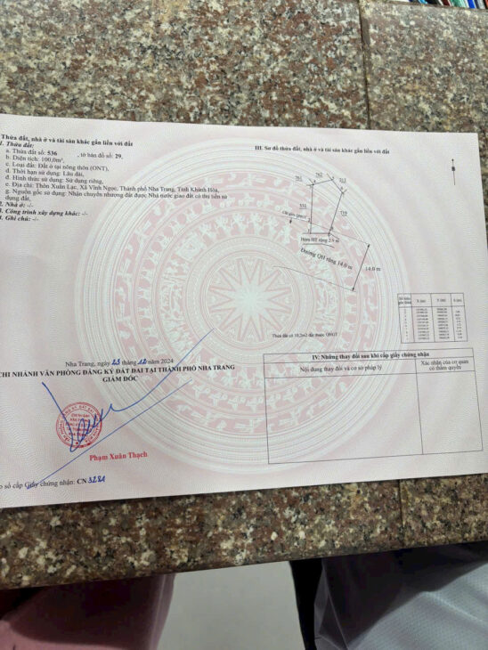 Bán đất tại Vĩnh Ngọc, Nha Trang (gần nhà hàng Đồng Xanh) – Đất đẹp nở hậu, cách đường xuân lạc 100m