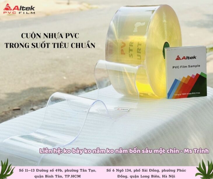 Cuộn nhựa pvc trong suốt khổ nhỏ – nhà phân phối lớn