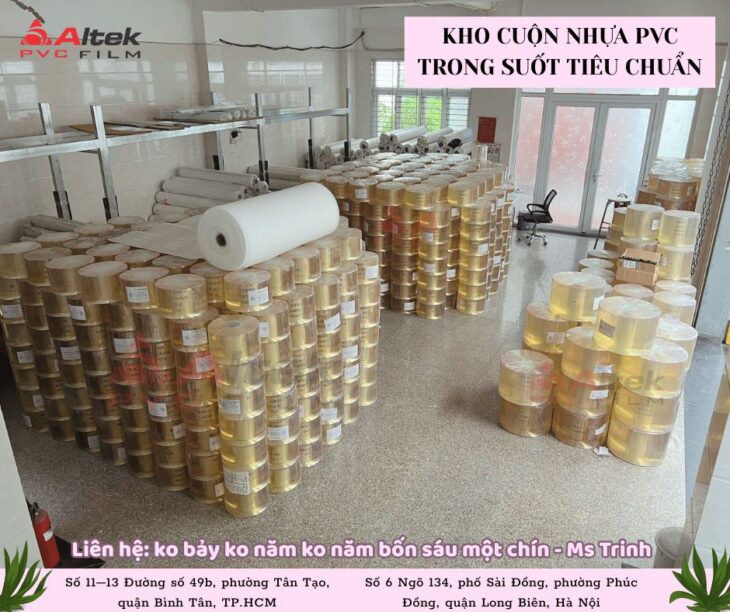 Cuộn nhựa pvc trong suốt khổ nhỏ – nhà phân phối lớn