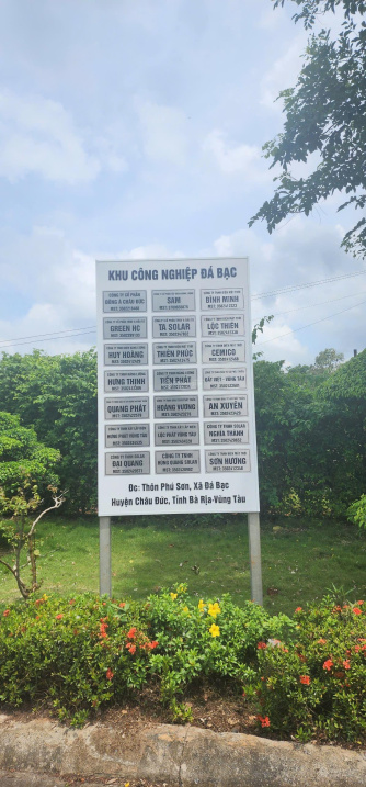 Đất xây nhà trọ cho thuê ngay KCN Đá Bạc – Long Tân, mặt tiền đường 12m đi thẳng biển Long Hải