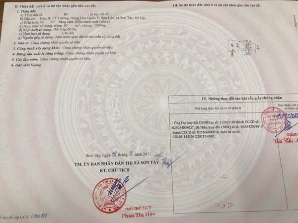CẦN BÁN 40M GẦN TRƯỜNG HỌC QUÂN Y, SƠN LỘC, SƠN TÂY, HÀ NỘI