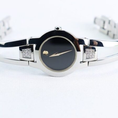 Đồng Hồ Movado Nữ ( kiểu Lắc Tay ) Niềng đính Kim Cương thiên nhiên – Fullbox