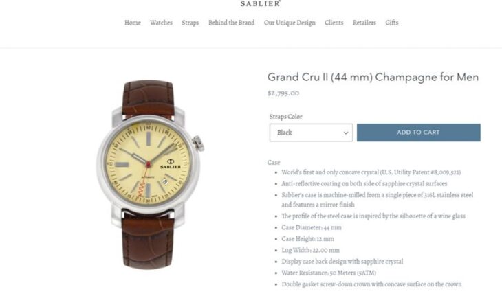 Đồng Hồ Nam Sablier Automatic dây da – 3 kim mặt vàng núm xéo – Like New Fullbox…
