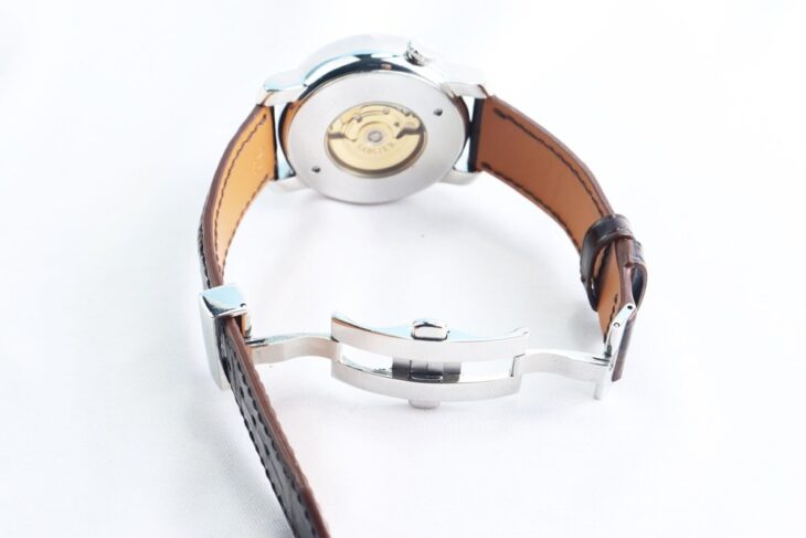 Đồng Hồ Nam Sablier Automatic dây da – 3 kim mặt vàng núm xéo – Like New Fullbox…
