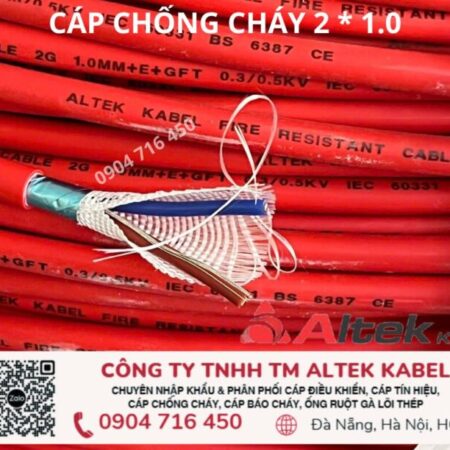 Cáp nguồn, tín hiệu báo cháy, chống cháy 2×1.0 Altek Kabel
