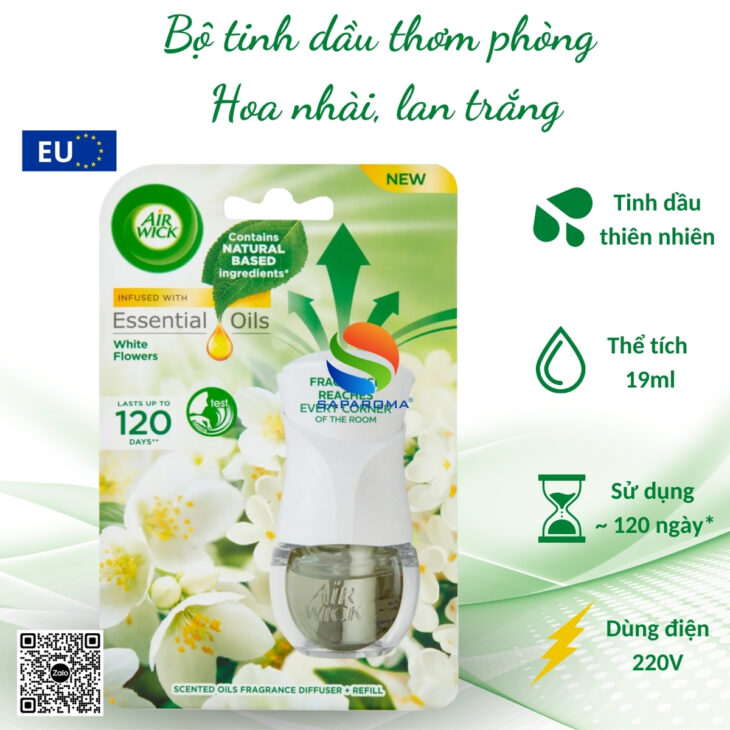 Bộ tinh dầu thơm phòng Air Wick 19ml, hỗ trợ khử mùi, thư giãn, giảm stress, nhập khẩu chính hãng