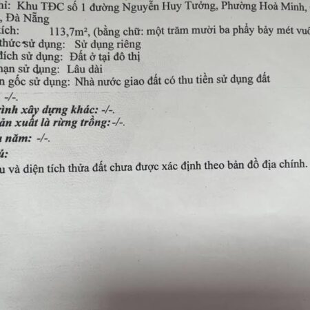 Nhà mặt tiền 113,7m2, có dãy trọ đang cho thuê – Đường Hòa Nam 2, Liên Chiểu, Đà Nẵng