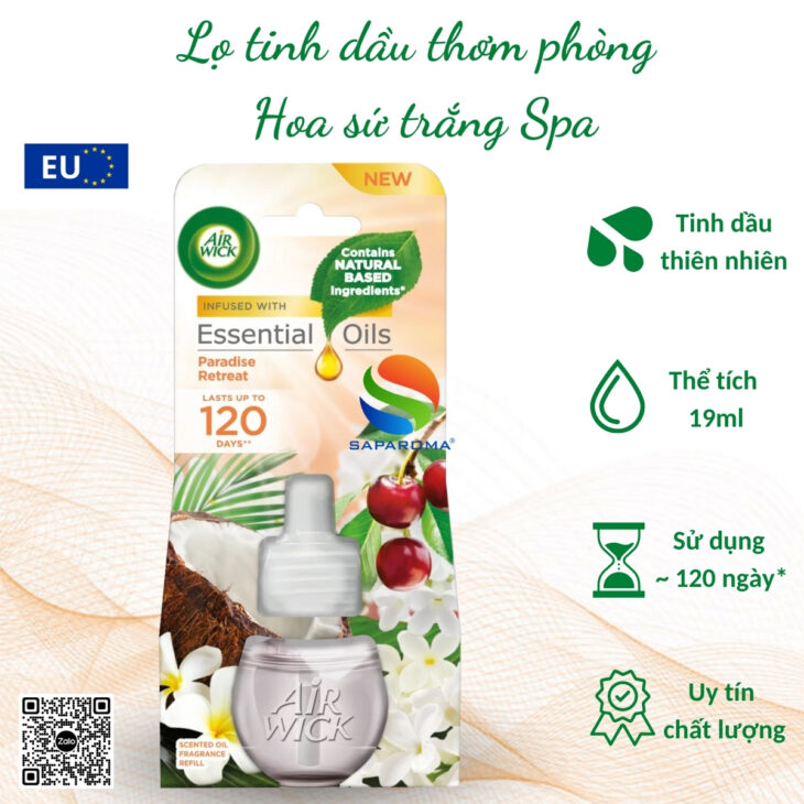 Lọ tinh dầu Air Wick 19ml, thơm phòng, hỗ trợ khử mùi, thư giãn, giảm stress, nhập khẩu chính hãng
