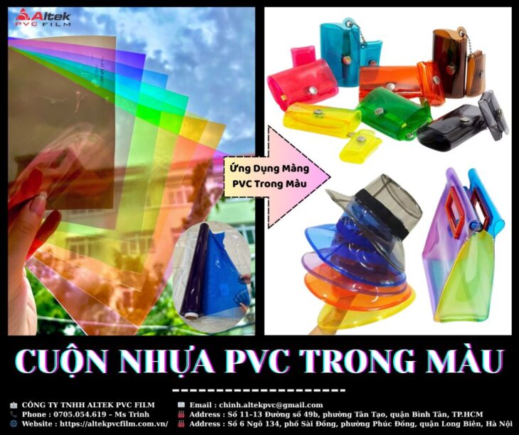 Màng nhựa pvc dẻo trong màu – phân phối toàn quốc
