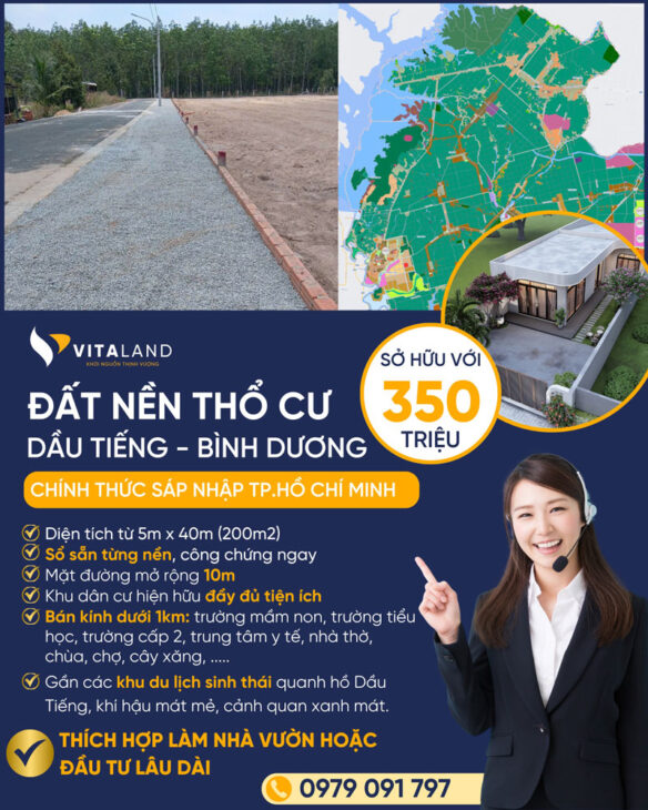 Đất nền phân lô Dầu Tiếng, Bình Dương chỉ 250 triệu, 200m2, sổ sẵn từng nền