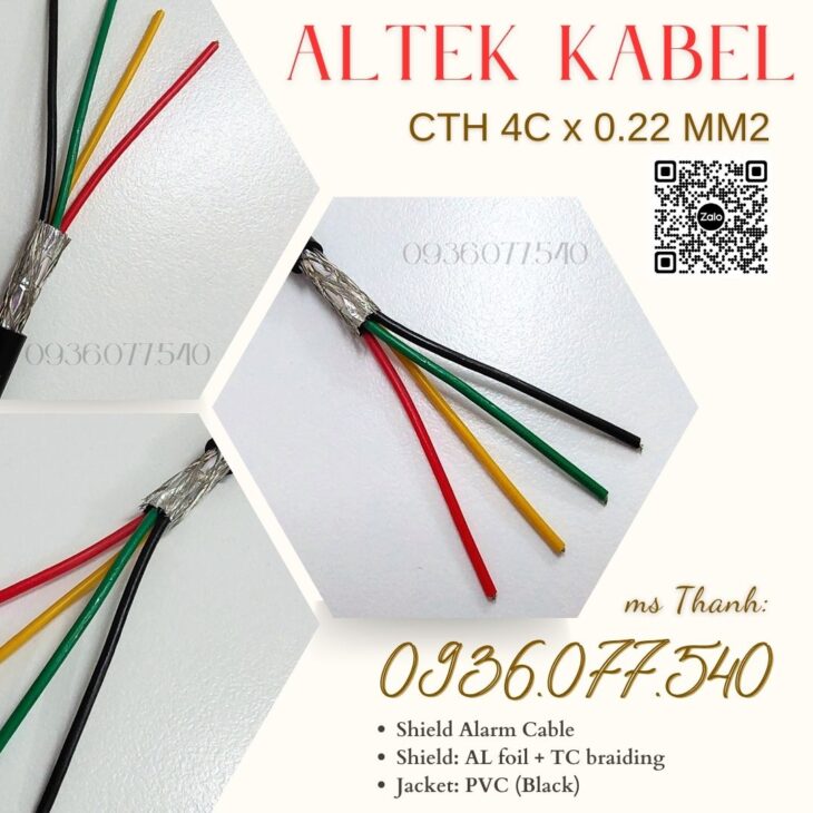 Cáp tín hiệu chống nhiễu Altek Kabel 4C x 0.22 MM2 – CTH 4×0.22 mm2