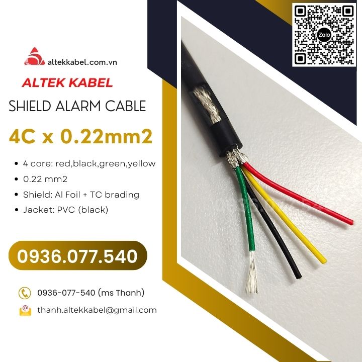 Cáp tín hiệu chống nhiễu Altek Kabel 4C x 0.22 MM2 – CTH 4×0.22 mm2